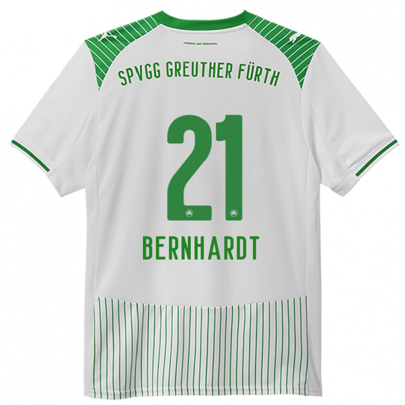 Danxen Niño Camiseta Luca Bernhardt #21 Blanco Verde 1ª Equipación 2025/26 La Camisa