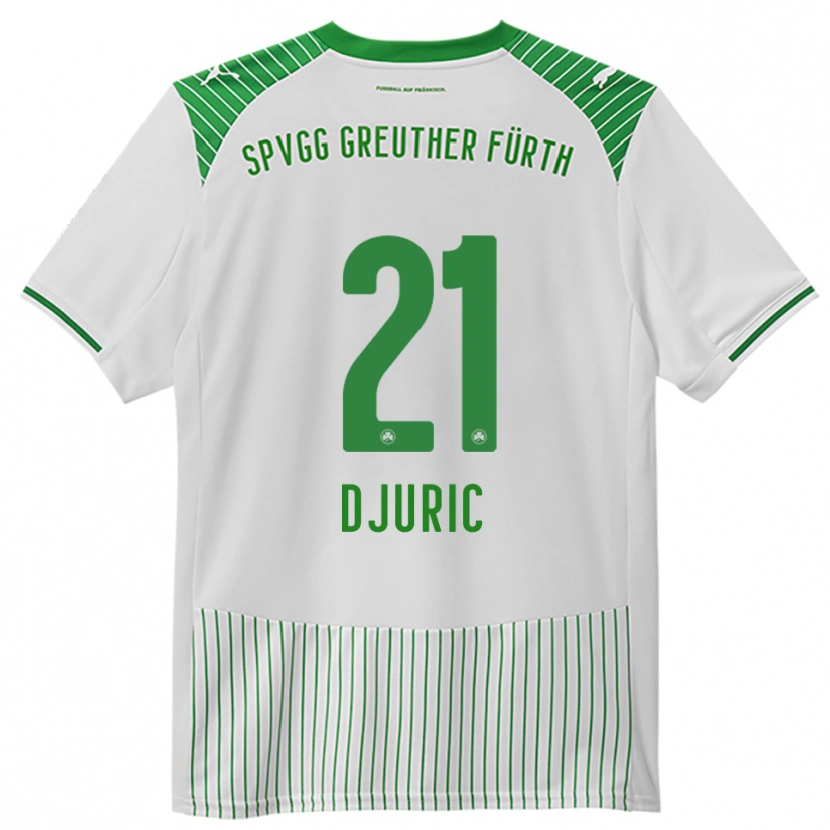 Danxen Niño Camiseta Andrej Djuric #21 Blanco Verde 1ª Equipación 2025/26 La Camisa
