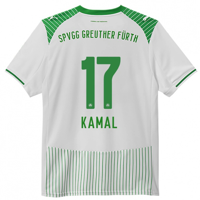 Danxen Niño Camiseta Fadl Kamal #17 Blanco Verde 1ª Equipación 2025/26 La Camisa