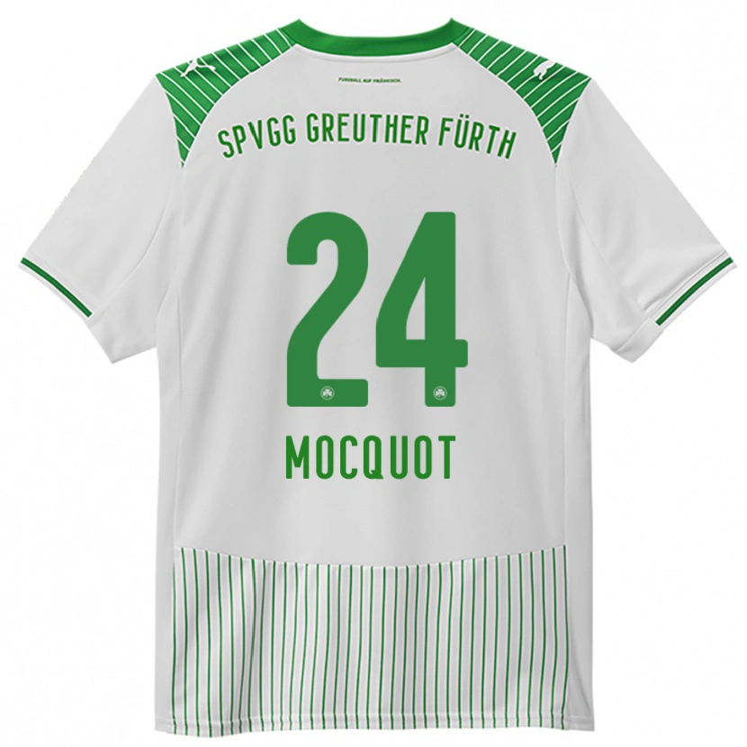 Danxen Niño Camiseta Leonidas Mocquot #24 Blanco Verde 1ª Equipación 2025/26 La Camisa