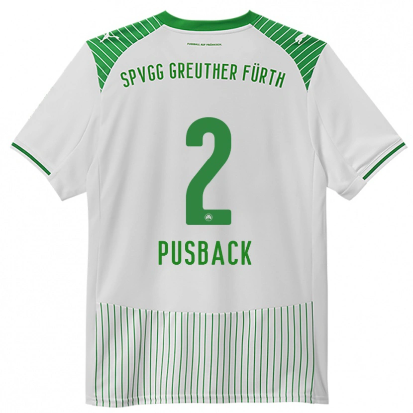 Danxen Niño Camiseta Tim Pusback #2 Blanco Verde 1ª Equipación 2025/26 La Camisa