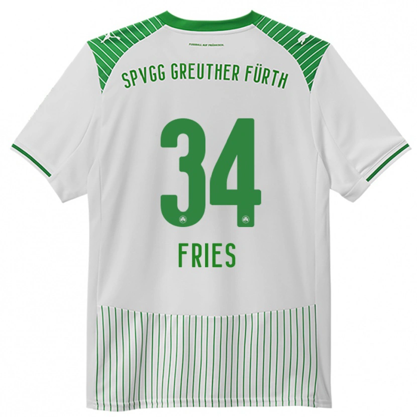 Danxen Niño Camiseta Marlon Fries #34 Blanco Verde 1ª Equipación 2025/26 La Camisa