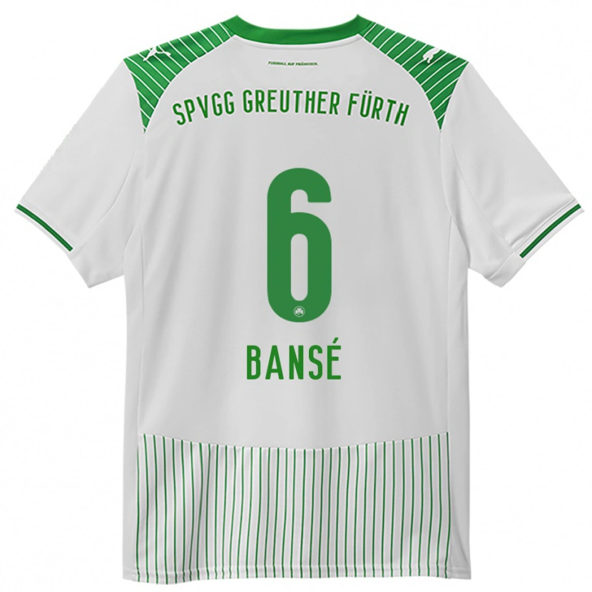 Danxen Niño Camiseta Sacha Bansé #6 Blanco Verde 1ª Equipación 2025/26 La Camisa