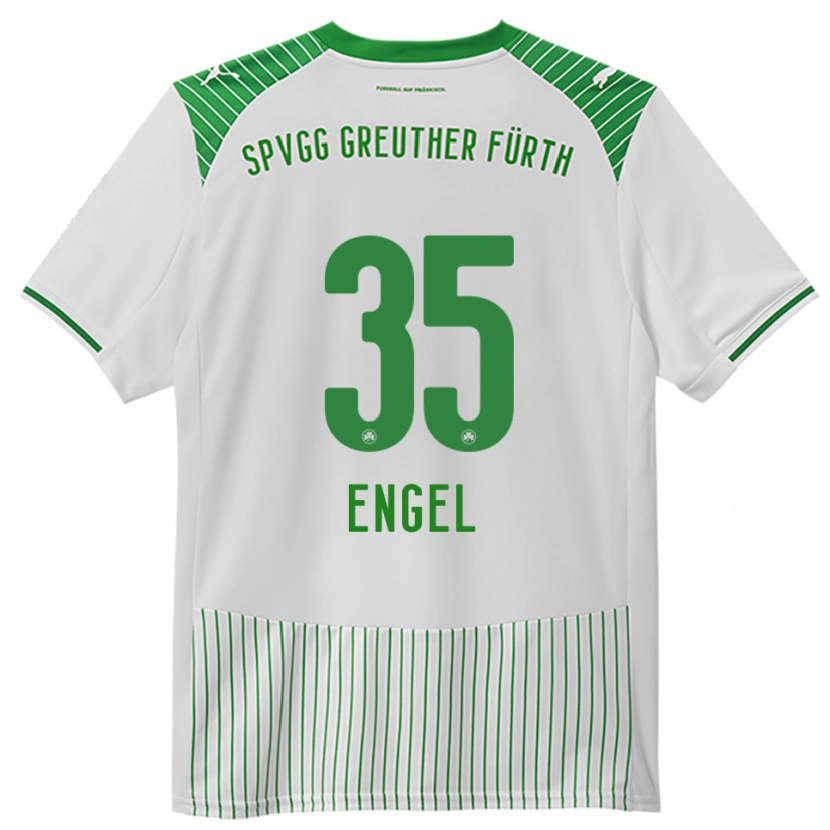 Danxen Niño Camiseta Jakob Engel #35 Blanco Verde 1ª Equipación 2025/26 La Camisa