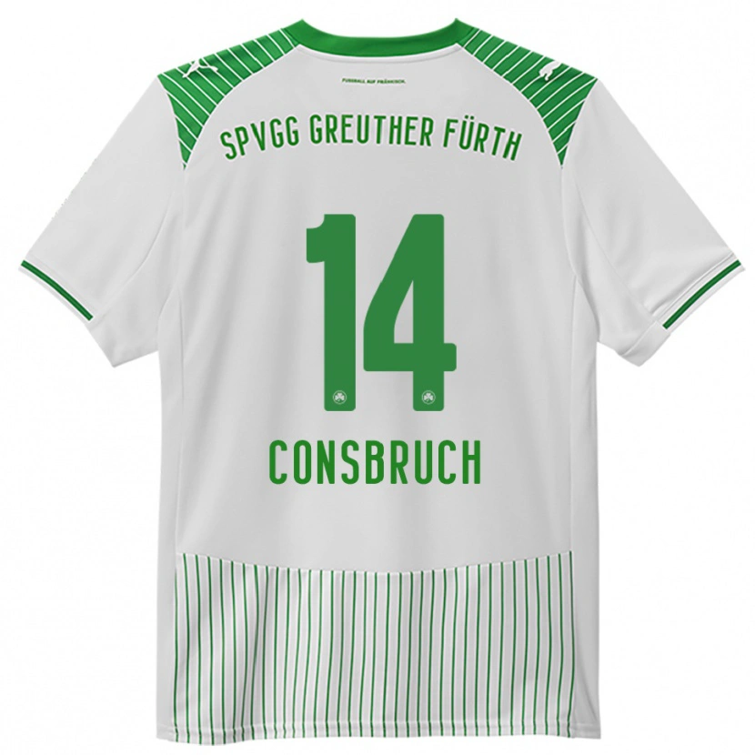 Danxen Niño Camiseta Jomaine Consbruch #14 Blanco Verde 1ª Equipación 2025/26 La Camisa