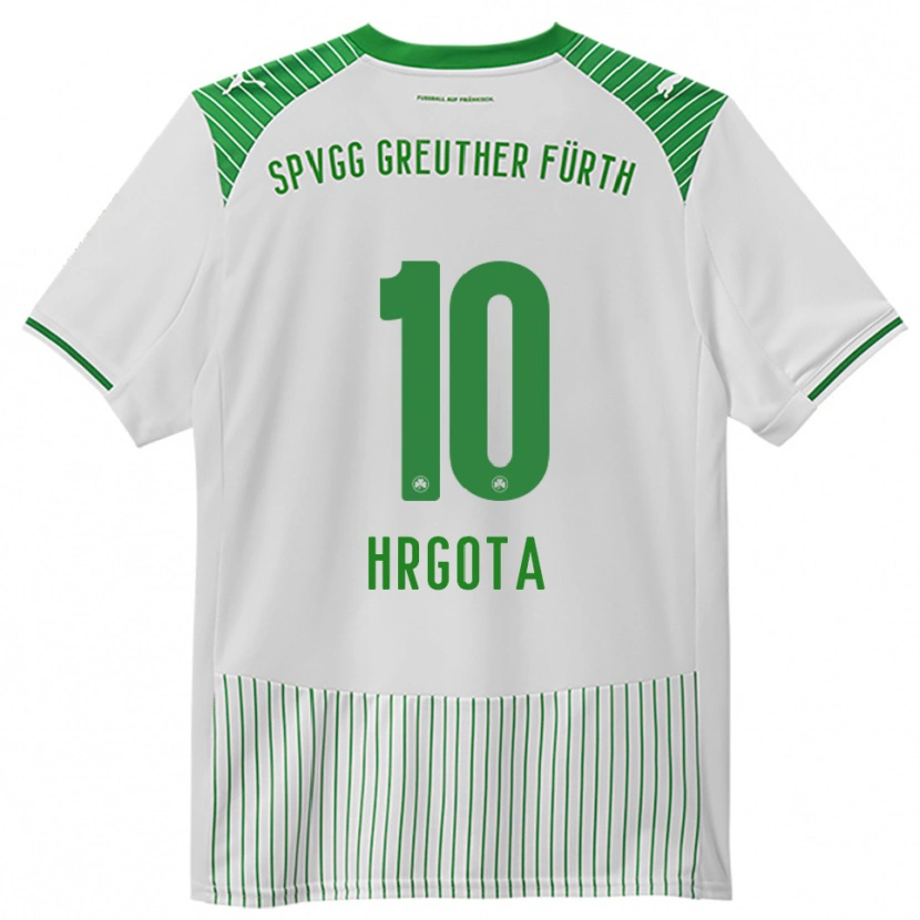 Danxen Niño Camiseta Branimir Hrgota #10 Blanco Verde 1ª Equipación 2025/26 La Camisa