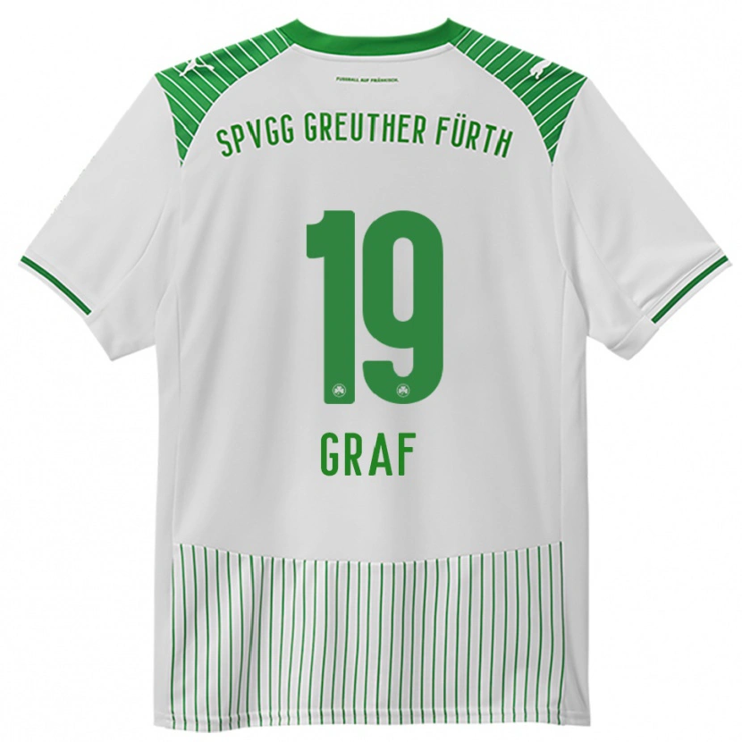 Danxen Niño Camiseta Fabian Graf #19 Blanco Verde 1ª Equipación 2025/26 La Camisa