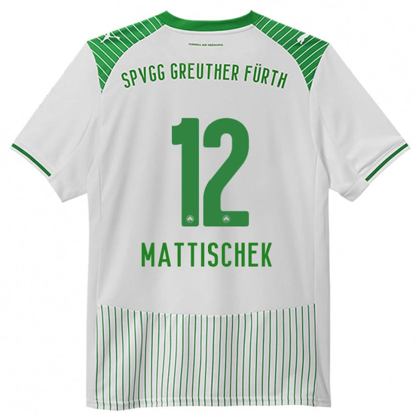 Danxen Niño Camiseta Jakob Mattischek #12 Blanco Verde 1ª Equipación 2025/26 La Camisa