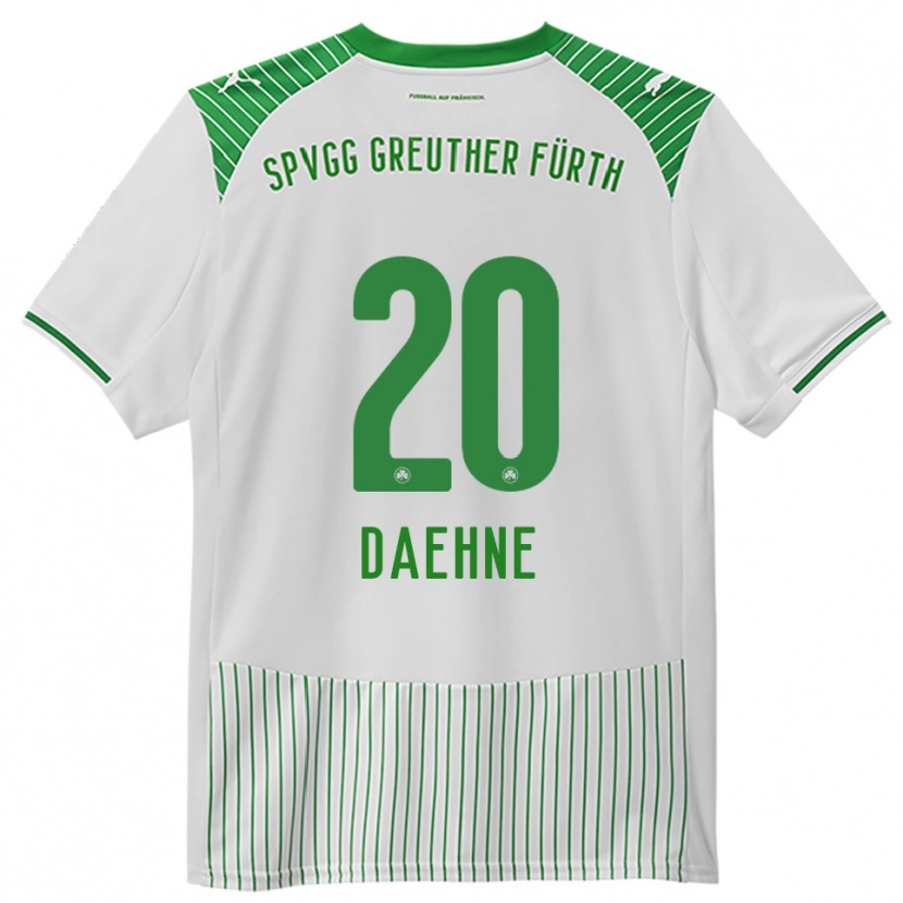 Danxen Niño Camiseta Luis Daehne #20 Blanco Verde 1ª Equipación 2025/26 La Camisa