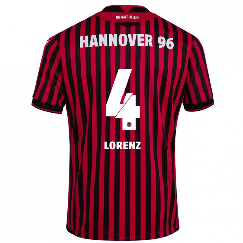 Danxen Niño Camiseta Pepe Lorenz #4 Rojo Negro 1ª Equipación 2025/26 La Camisa