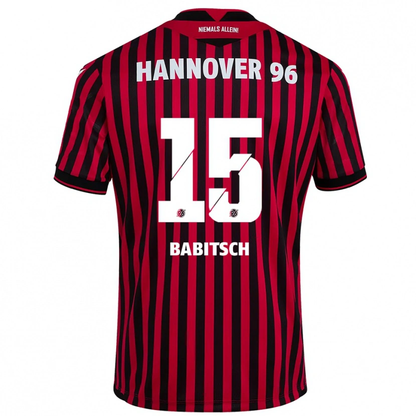 Danxen Niño Camiseta Alexander Babitsch #15 Rojo Negro 1ª Equipación 2025/26 La Camisa