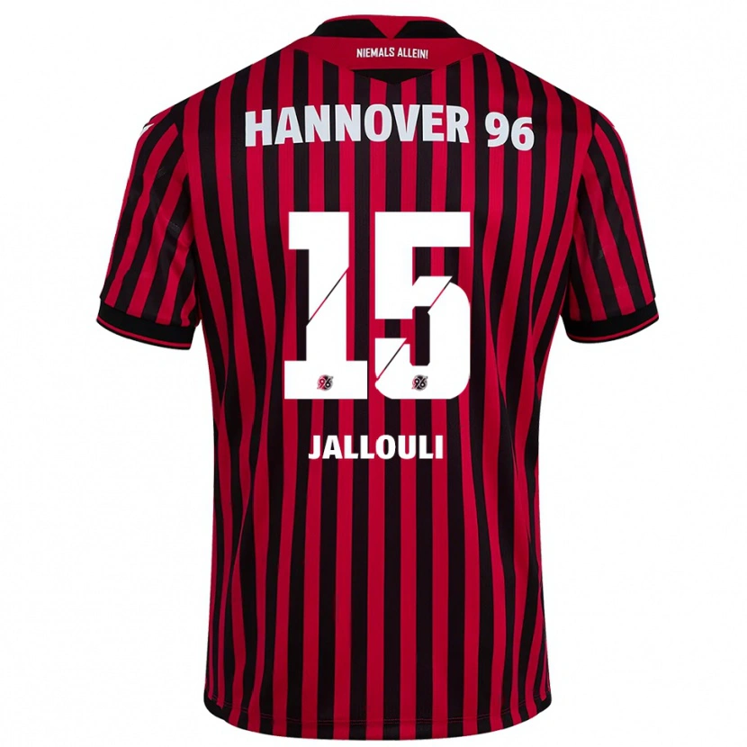 Danxen Niño Camiseta Marouan Jallouli #15 Rojo Negro 1ª Equipación 2025/26 La Camisa