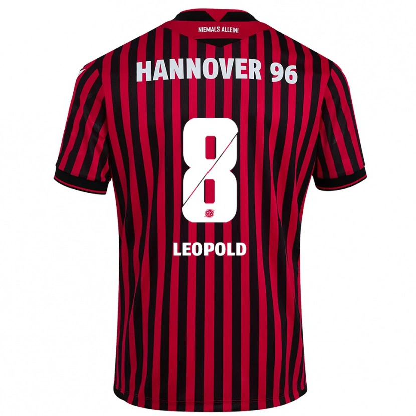 Danxen Niño Camiseta Enzo Leopold #8 Rojo Negro 1ª Equipación 2025/26 La Camisa