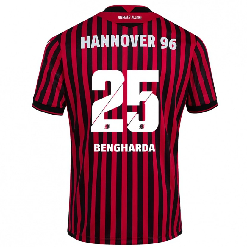 Danxen Niño Camiseta Bilal Bengharda #25 Rojo Negro 1ª Equipación 2025/26 La Camisa