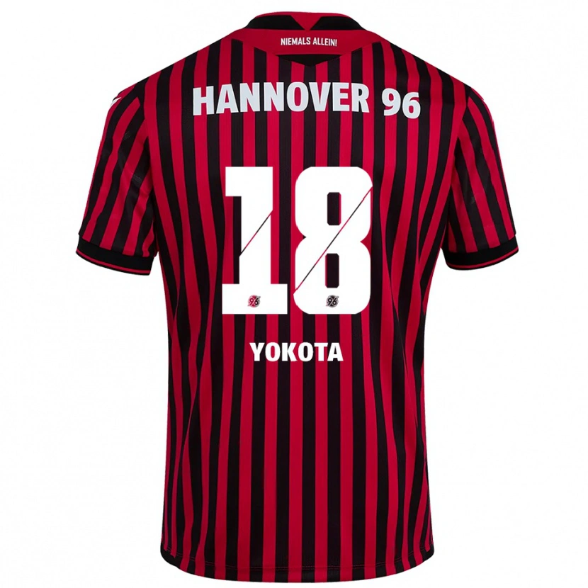 Danxen Niño Camiseta Daisuke Yokota #18 Rojo Negro 1ª Equipación 2025/26 La Camisa