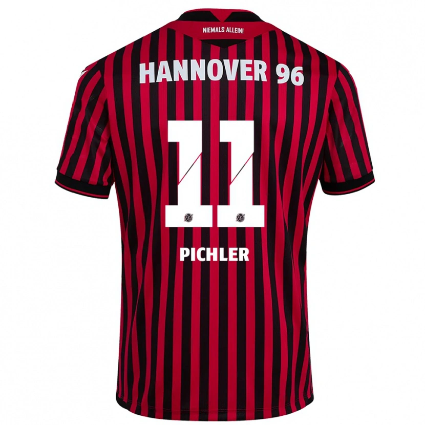 Danxen Niño Camiseta Benedikt Pichler #11 Rojo Negro 1ª Equipación 2025/26 La Camisa