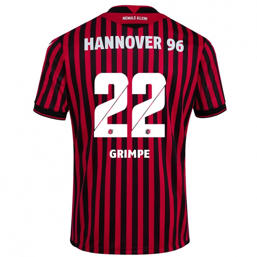 Danxen Niño Camiseta Luca-Joel Grimpe #22 Rojo Negro 1ª Equipación 2025/26 La Camisa