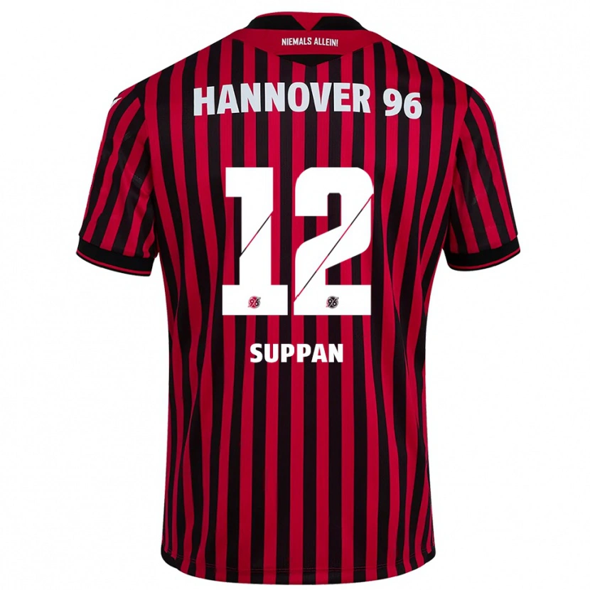 Danxen Niño Camiseta Jannik Suppan #12 Rojo Negro 1ª Equipación 2025/26 La Camisa