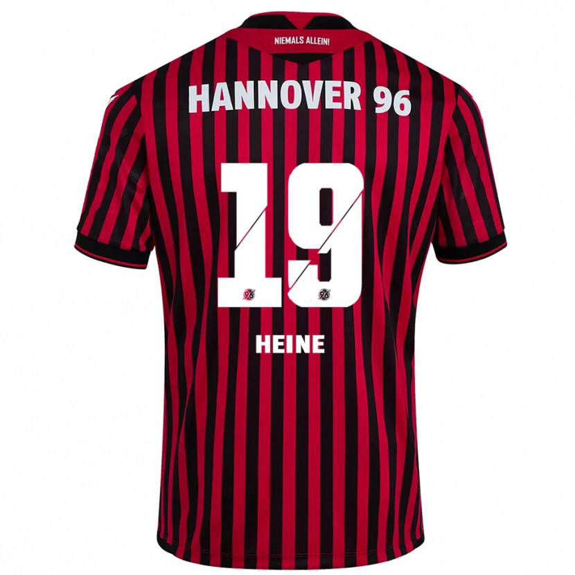 Danxen Niño Camiseta Enya Heine #19 Rojo Negro 1ª Equipación 2025/26 La Camisa