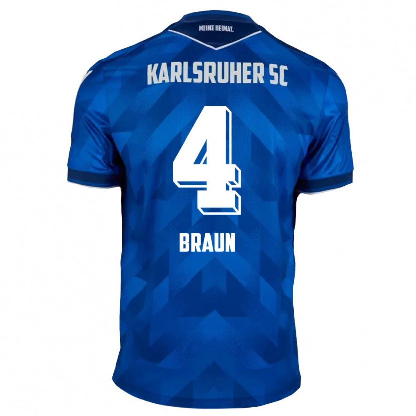 Danxen Niño Camiseta Fynn Braun #4 Azul Blanco 1ª Equipación 2025/26 La Camisa