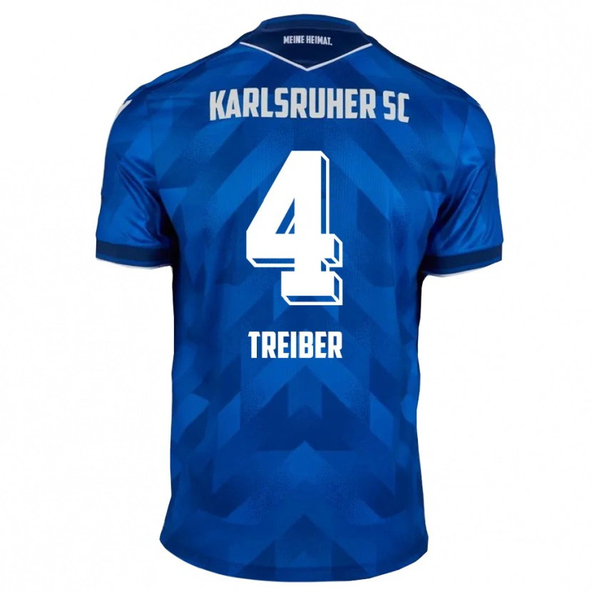 Danxen Niño Camiseta Jannik Treiber #4 Azul Blanco 1ª Equipación 2025/26 La Camisa