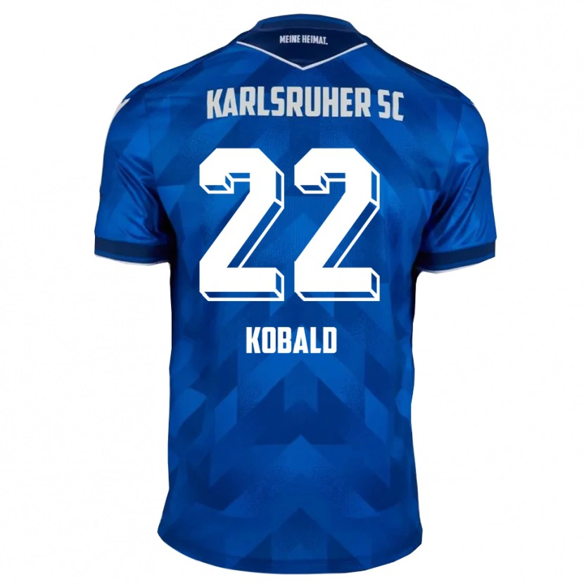 Danxen Niño Camiseta Christoph Kobald #22 Azul Blanco 1ª Equipación 2025/26 La Camisa