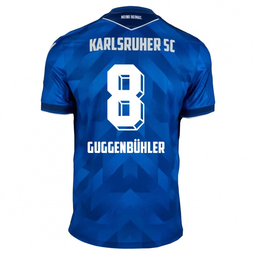 Danxen Niño Camiseta Simon Guggenbühler #8 Azul Blanco 1ª Equipación 2025/26 La Camisa