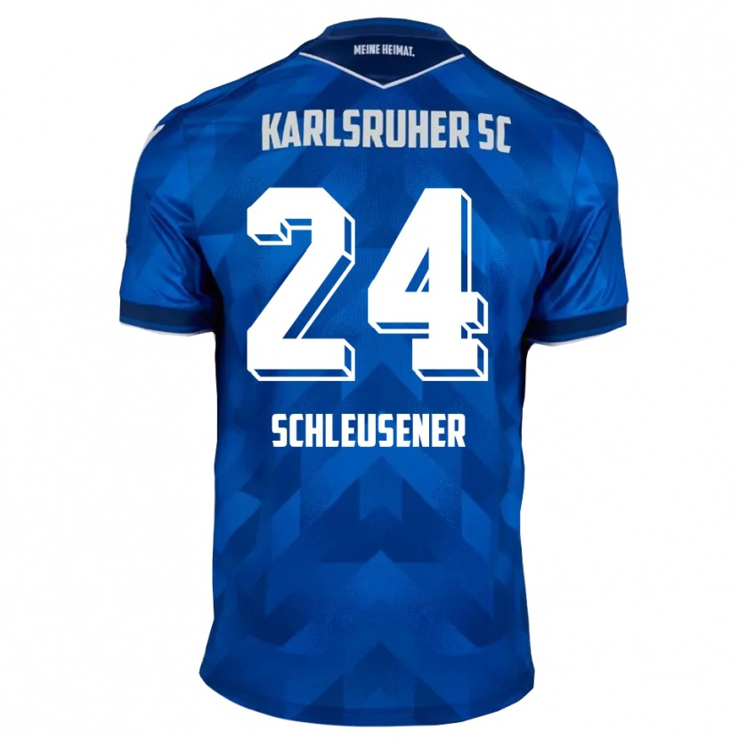 Danxen Niño Camiseta Fabian Schleusener #24 Azul Blanco 1ª Equipación 2025/26 La Camisa