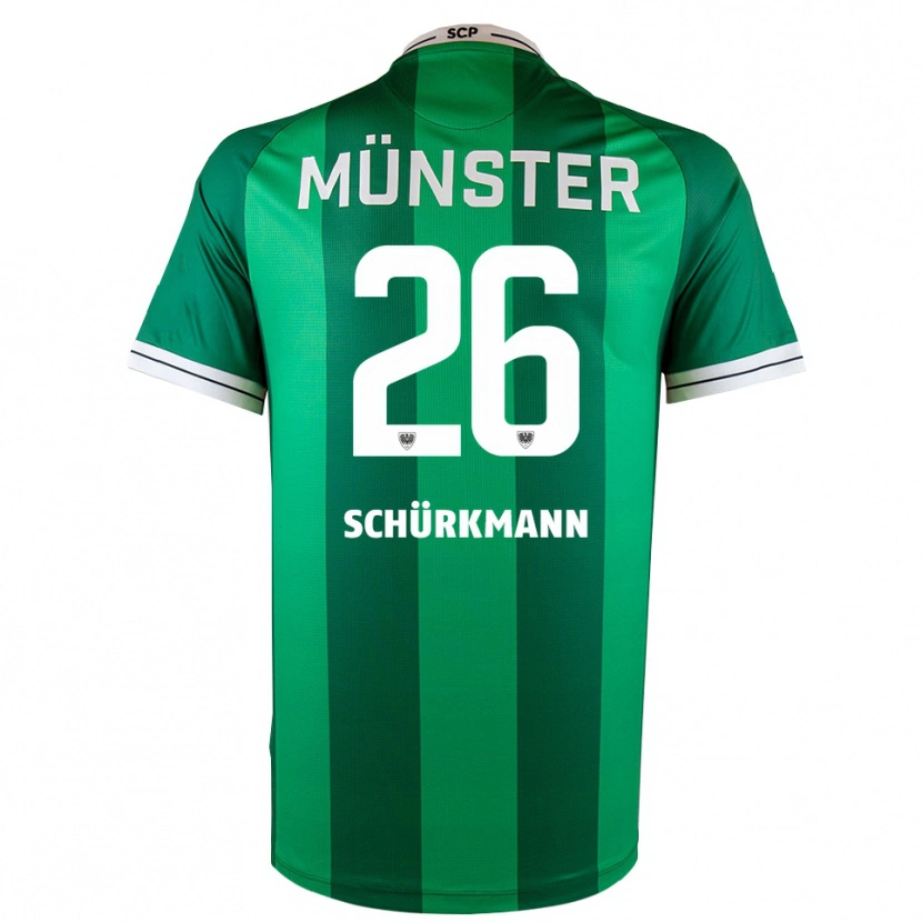 Danxen Niño Camiseta Christopher Schürkmann #26 Verde Blanco 1ª Equipación 2025/26 La Camisa