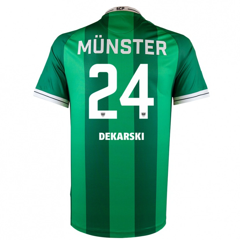 Danxen Niño Camiseta Lasse Dekarski #24 Verde Blanco 1ª Equipación 2025/26 La Camisa