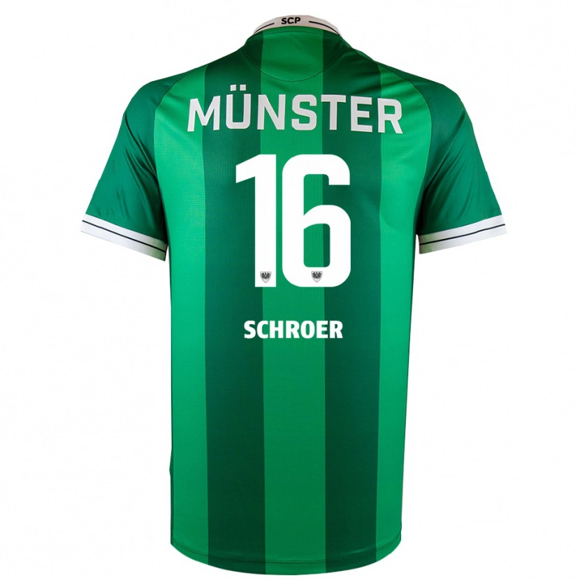 Danxen Niño Camiseta Luca Schroer #16 Verde Blanco 1ª Equipación 2025/26 La Camisa