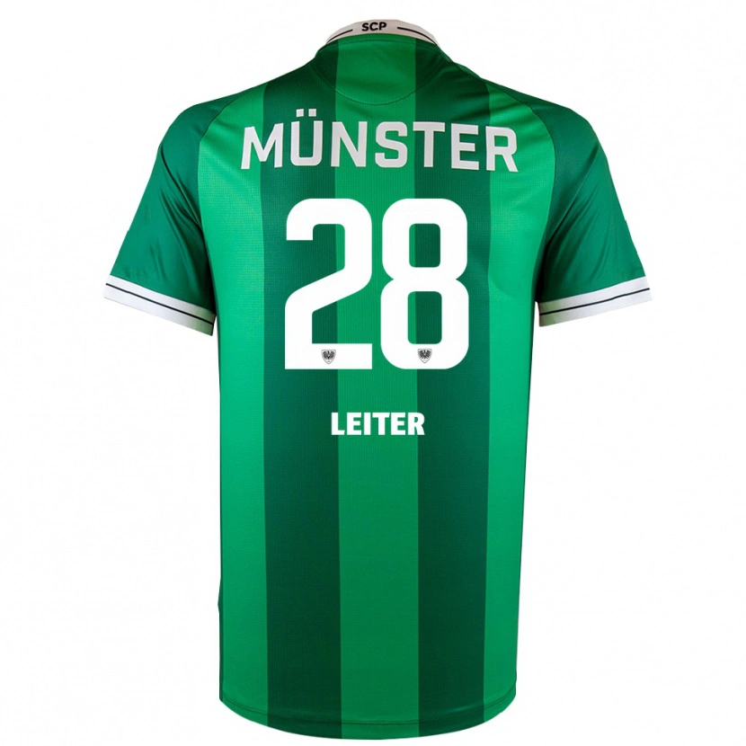 Danxen Niño Camiseta Ben Leiter #28 Verde Blanco 1ª Equipación 2025/26 La Camisa