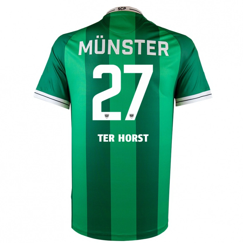 Danxen Niño Camiseta Jano Ter Horst #27 Verde Blanco 1ª Equipación 2025/26 La Camisa