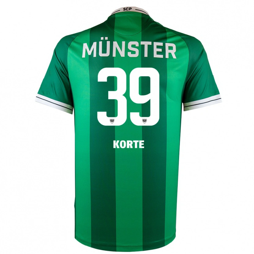 Danxen Niño Camiseta Jakob Korte #39 Verde Blanco 1ª Equipación 2025/26 La Camisa