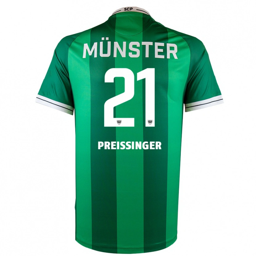 Danxen Niño Camiseta Rico Preißinger #21 Verde Blanco 1ª Equipación 2025/26 La Camisa