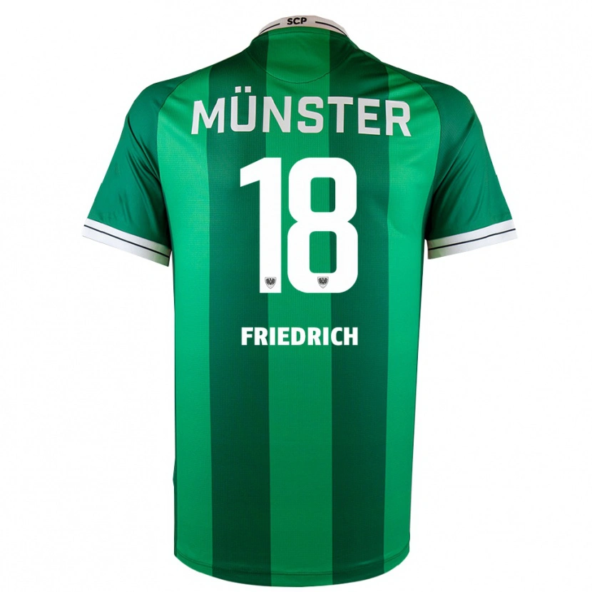 Danxen Niño Camiseta Alexander Friedrich #18 Verde Blanco 1ª Equipación 2025/26 La Camisa