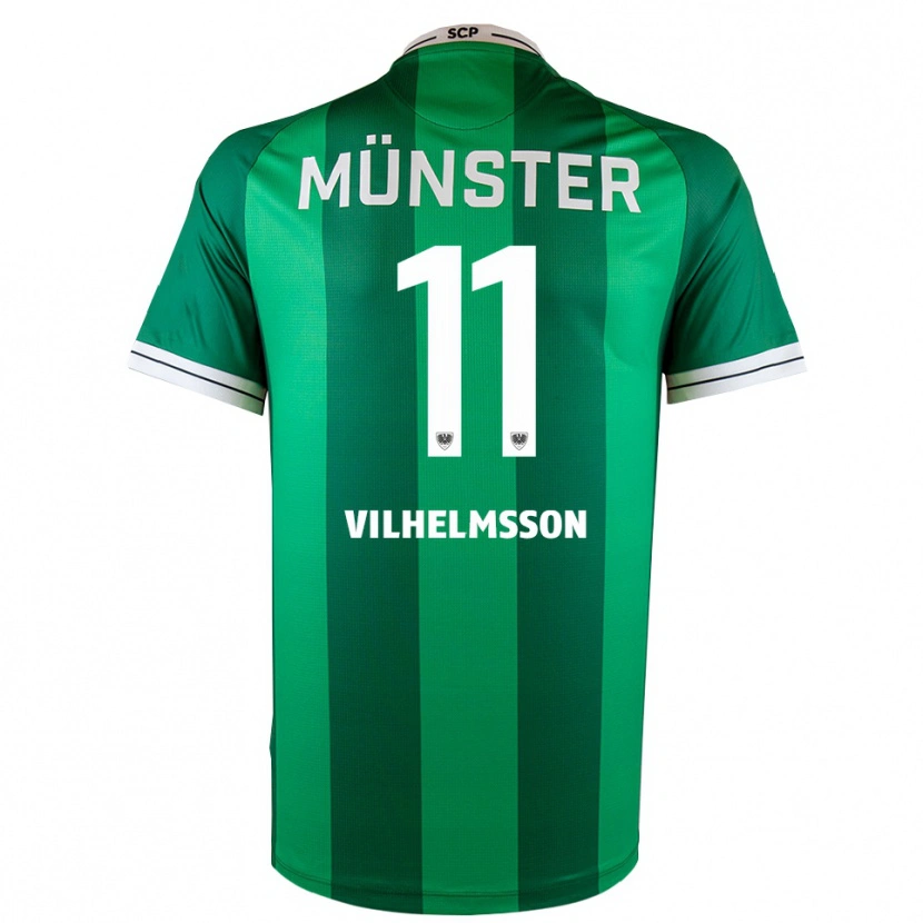 Danxen Niño Camiseta Oscar Vilhelmsson #11 Verde Blanco 1ª Equipación 2025/26 La Camisa