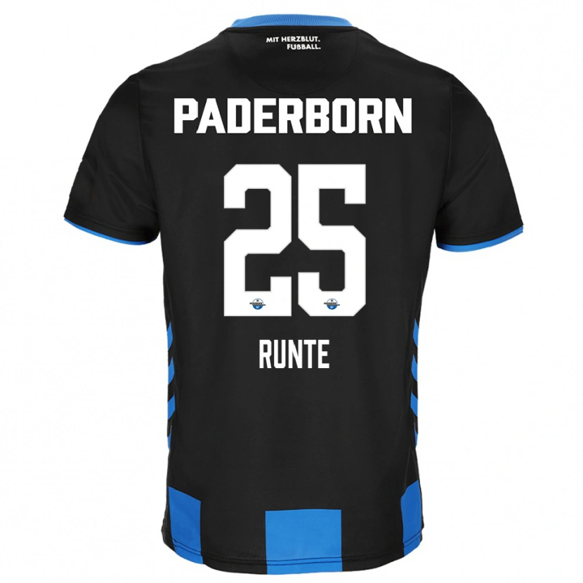 Danxen Niño Camiseta Marlon Runte #25 Negro Azul 1ª Equipación 2025/26 La Camisa