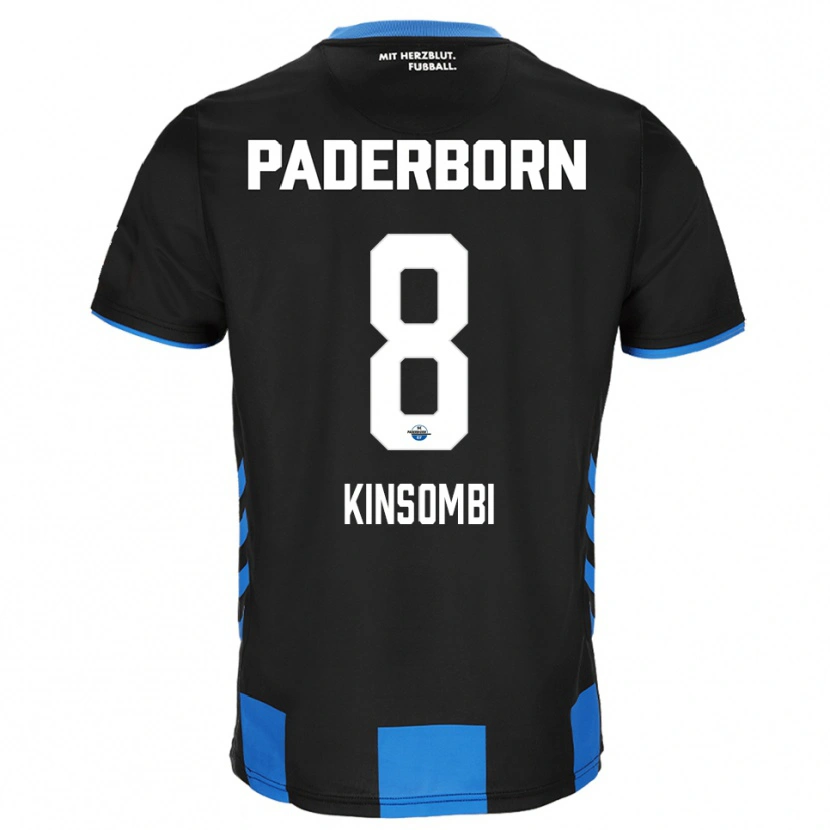 Danxen Niño Camiseta David Kinsombi #8 Negro Azul 1ª Equipación 2025/26 La Camisa