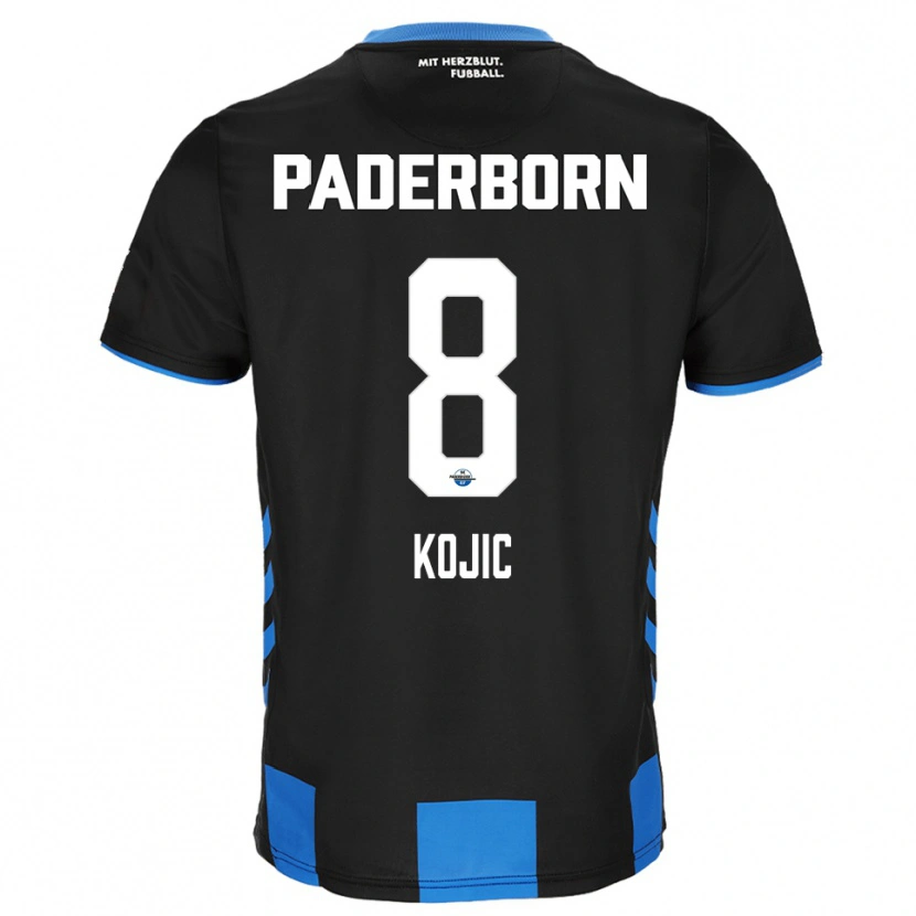 Danxen Niño Camiseta Medin Kojic #8 Negro Azul 1ª Equipación 2025/26 La Camisa