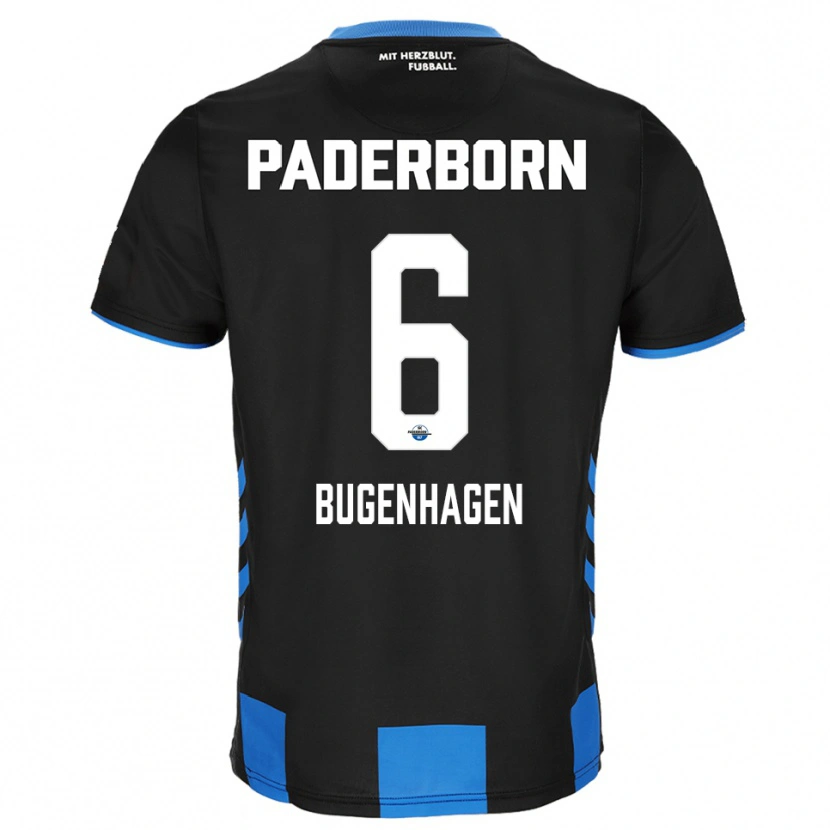 Danxen Niño Camiseta Julius Bugenhagen #6 Negro Azul 1ª Equipación 2025/26 La Camisa