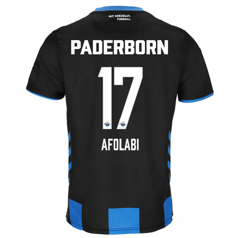 Danxen Niño Camiseta Gentil Afolabi #17 Negro Azul 1ª Equipación 2025/26 La Camisa