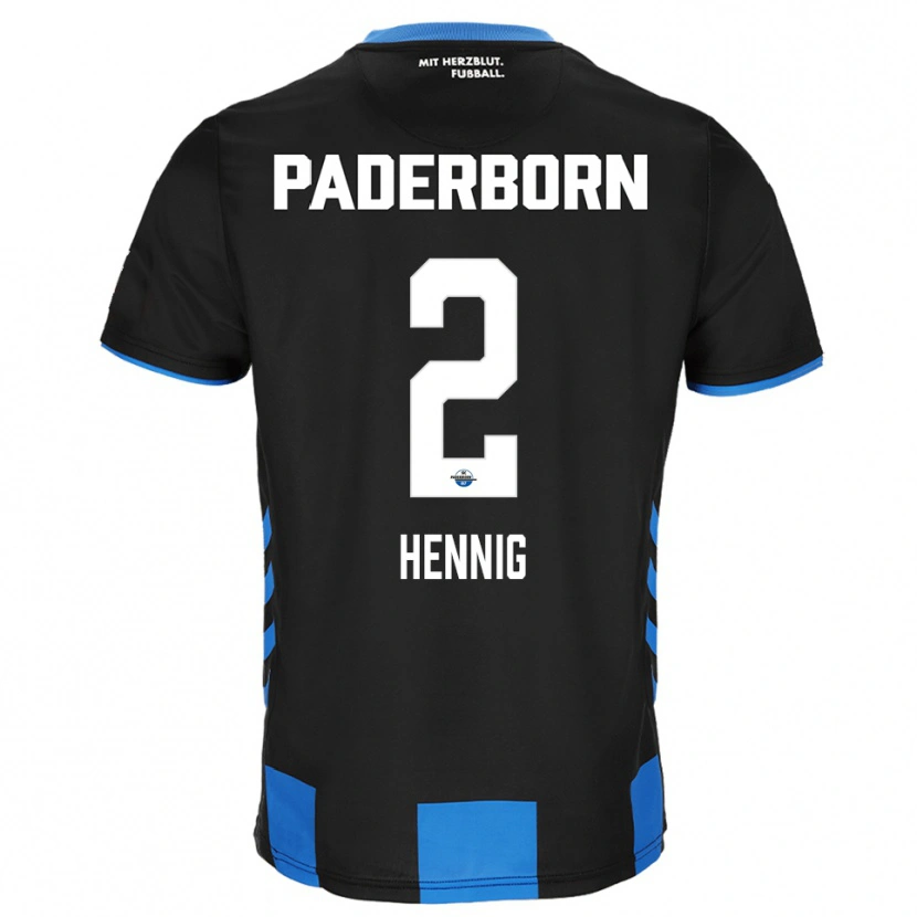 Danxen Niño Camiseta Lenny Hennig #2 Negro Azul 1ª Equipación 2025/26 La Camisa
