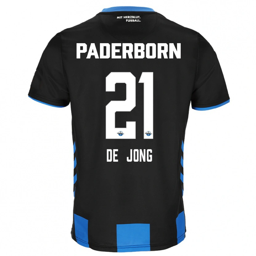 Danxen Niño Camiseta Travis De Jong #21 Negro Azul 1ª Equipación 2025/26 La Camisa