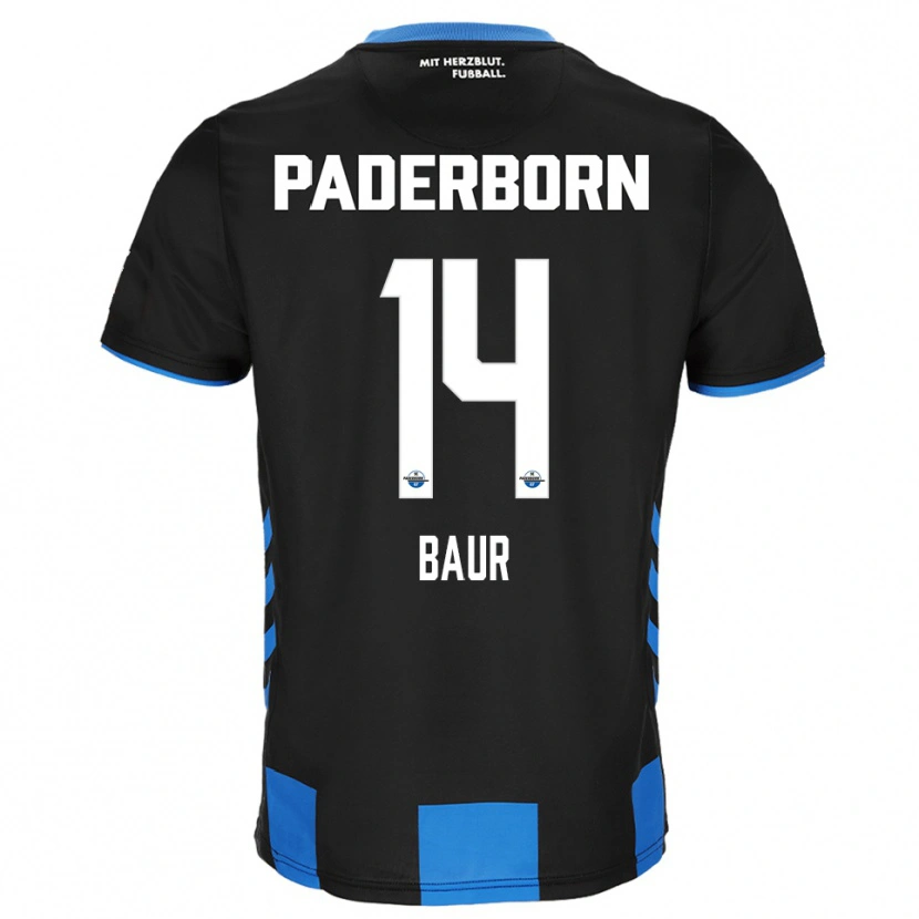Danxen Niño Camiseta Mika Baur #14 Negro Azul 1ª Equipación 2025/26 La Camisa