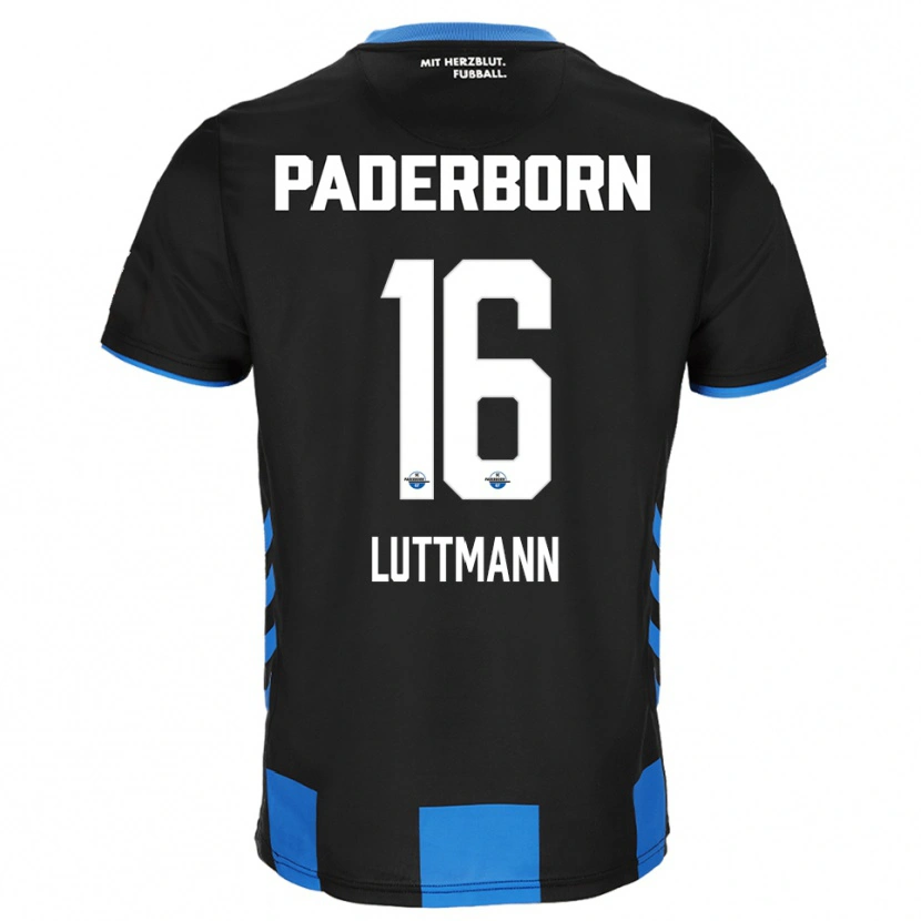 Danxen Niño Camiseta Magnus Luttmann #16 Negro Azul 1ª Equipación 2025/26 La Camisa