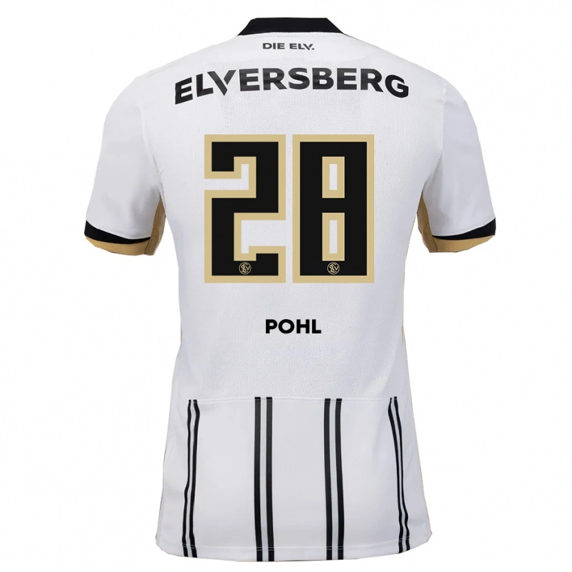 Danxen Niño Camiseta Jonas Pohl #28 Blanco Negro 1ª Equipación 2025/26 La Camisa