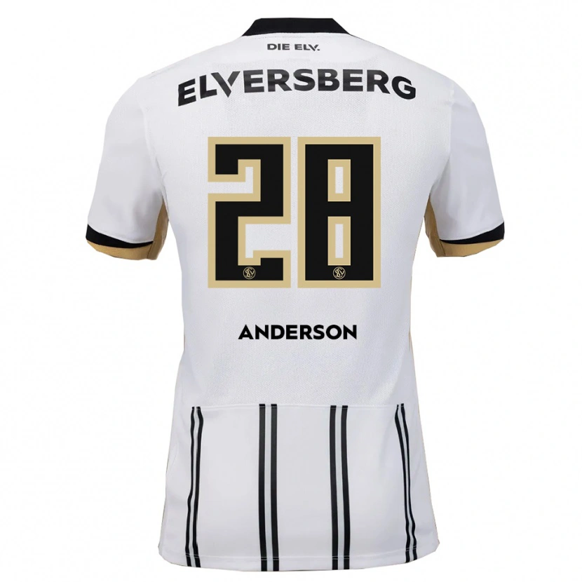 Danxen Niño Camiseta Mira Anderson #28 Blanco Negro 1ª Equipación 2025/26 La Camisa
