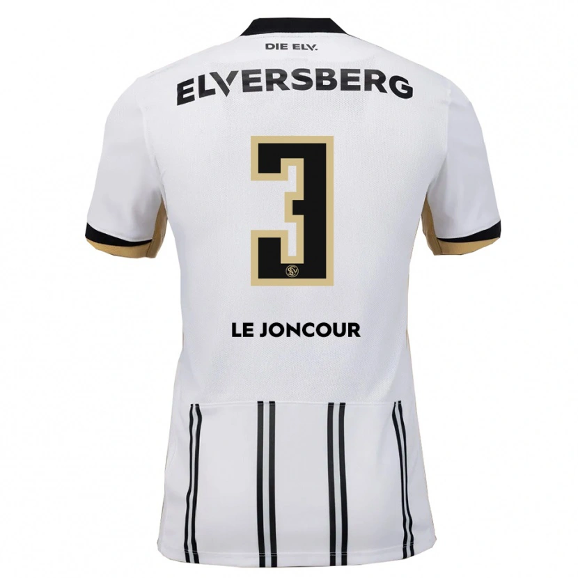 Danxen Niño Camiseta Florian Le Joncour #3 Blanco Negro 1ª Equipación 2025/26 La Camisa