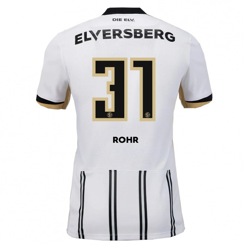 Danxen Niño Camiseta Maximilian Rohr #31 Blanco Negro 1ª Equipación 2025/26 La Camisa